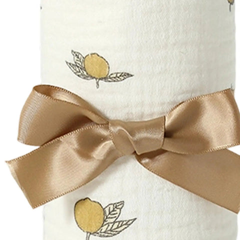 Bed Rail Teething Protector For Sides And Corners, Breathable Cotton Gauze Cover Keeps Gums Safe And Dry with lemon design
