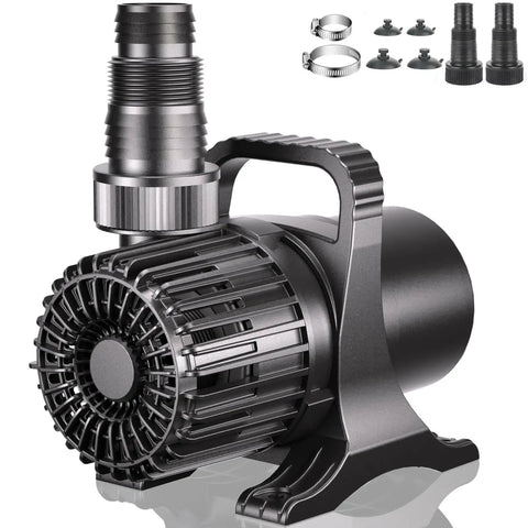 Heavy Flow Submersible Pond Pump For Fountains Ponds Aquariums Hydroponics And Outdoor Waterfalls 2200 GPH 120W UL Listed in black