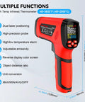 Pro Grade Infrared Thermometer Gun Non Contact Laser Temperature Reader Reads -40F To 3632F With 50 To 1 Distance Ratio Color LCD Display High Temp Pyrometer For Industrial HVAC Forge Metal Smelting And DIY Projects features