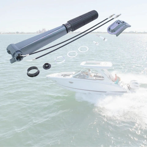 Steering Tiller Handle Assembly With Cable For 25HP And 30HP Outboard Motors Throttle Control Replacement Part 69P-W0084-01-4D