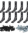10 Pack 78x78mm 2020 Aluminum T Slot Corner Brackets Set For 20x20 2040 80 20 Aluminum Profiles with M5 Bolts Nuts Black