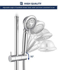 Dual Shower Head System With Valve Chrome 2 In 1 Liftable Handheld Shower 60 Inch Stainless Steel Hose 4 By 4 Inch Shower Area