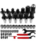 Cat40 Er16 Er32 Precision Collet Chuck Tool Holder Set For Cnc Lathe Milling Machine, featuring various collet sizes and tools.