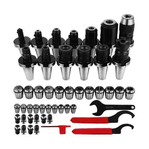 Heavy Duty Cat40 Tool Holder Kit With ER16 And ER32 Precision Collet Chucks Plus Face Mill Chuck Made Of Top Shelf 40Cr Steel.