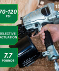 Coil Framing Nailer For One And Three Quarters To Three And One Half Inches Pro Preferred Pneumatic Framing Tool in use
