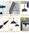 Installation steps for Dual Head Solar Pendant Lights IP65 Waterproof 6000K And 3000K Dimmable With Remote And Timer