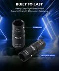 Five Piece One Half Inch Drive Lug Nut Socket Set With Impact Flip Sockets Metric 17 19 21 22 Mm And SAE showing CR-MO steel