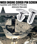 Heavy Duty 14 Piece Lower Engine Cover Pin Kit showing lower engine cover pin screws under Honda Civic for maintenance.
