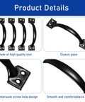 4 Pack 6 Inch Cabinet Door Handles Vintage Barn Door Pulls Drawer Pulls Gate Handle Metal Gate Pull Handles in black iron