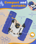 Real Binos For Kids 8x21 Compact And Shockproof Folding Mini Binos For Bird Watching Travel Camping Gift For Boys And Girls Ages 3-12 High Resolution Optics Soft Eyeguards Blue, blue 8x21 kids binoculars with metal frame and rubber eyepieces