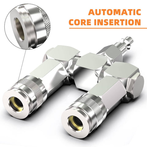 2 Way Air Manifold And Hose Splitter With 3 Ports Heavy Duty Steel Construction Built Tough Corrosion Resistant Close-up
