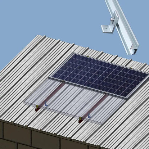 Solar Panel Roof Mounting Bracket Kit For Sloped Tin Roof With No Fuss Setup, Vertical Mount For 1 To 2 Panels, 76 cm Rail Length And Extendable Rail With Splice, Durable Tin Roof Mounting System