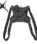 Lightweight PU Sword Carry Bag With Back Strap Waistband For Ninja Cosplay Dual Sword Holder on white background