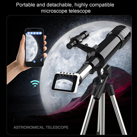 Wireless Eyepiece Camera for Telescopes and Microscopes, 2.8 Inch Display, 1080P Video Recording, 650mAh Battery in use with telescope