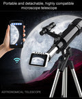 WiFi Telescope Eyepiece Camera for Astrophotography with 2.8 Inch Display and 1080P MP4 Video on tripod in use.