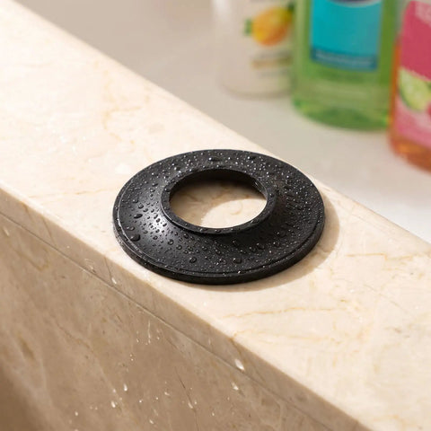 10pcs Pop-up Tub Drain Stopper Gasket Rubber Washer for Bathtub resting on wet marble surface, showing textured finish.