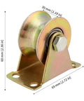 Six Piece Two Inch Steel U Groove Wheels With Brackets For Sliding Gate Rollers And Wire Rope Tracks, 60mm wheel with metal bracket.