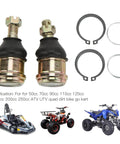 Heavy Duty Beefed Up Tie Rod End Kit For ATV UTV Quad Dirt Bike Kart Ball Joint End Replacement With Vibration Proof Durable Steel Wear Resistant Steering Linkage Set, 12mm thread, with 2 ends and spacers