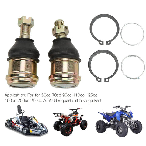 Heavy Duty Beefed Up Tie Rod End Kit For ATV UTV Quad Dirt Bike Kart Ball Joint End Replacement With Vibration Proof Durable Steel Wear Resistant Steering Linkage Set, 12mm thread, with 2 ends and spacers