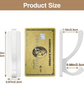 Heavy Duty Adhesive Wall Hooks 13Lb Aluminum No Damage To Wall Four Pack product size dimensions with credit card scale