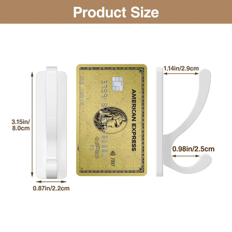 Heavy Duty Adhesive Wall Hooks 13Lb Aluminum No Damage To Wall Four Pack product size dimensions with credit card scale