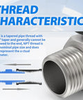 Image showing thread characteristics of a Chrome Plated Brass Mini Ball Valve 3/8 NPT Male To 3/8 NPT Female Pipe Fitting Shut Off Inline Valve.