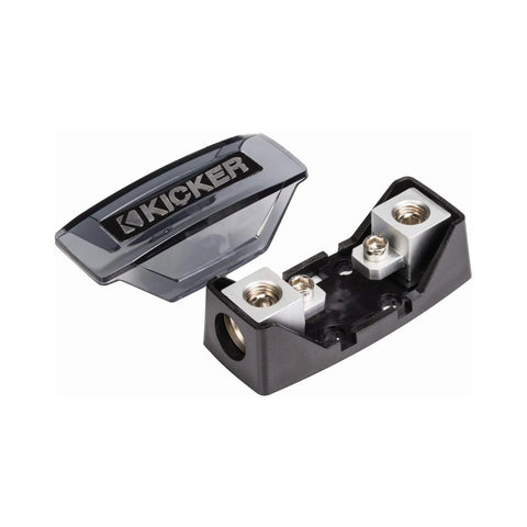 46FHS FHA Fuse Holder Single AFS for Car Audio Hookups with Versa Gauge Connection Points, shown open with cover