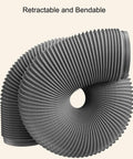 Flexible Insulated Duct Pipe For Dryer Vents And Exhaust Fans 6 Inch 7 Inch 8 Inch 10 Foot Long, shown retractable and bendable