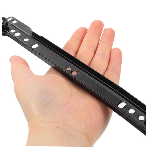 Heavy Duty Under Mount Drawer Slides For Dressers And Cabinets Made From Solid Cold Rolled Steel in a hand.