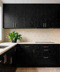 Dope Matte Black Peel And Stick Wood Texture Wallpaper Roll 16 Inch By 120 Inch Self Adhesive Cover for cabinets in kitchen