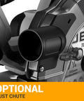 Optional dust chute on Heavy Duty 20 Volt Cordless Circular Saw Featuring Brushless Motor And 185 Mm Blade 4500 Rpm Speed.