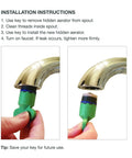 Using Color Coded Faucet Aerator Removal Wrench Kit With Four Keys Gray Key Red Key For Hidden Aerators M24x1 M21.5x1