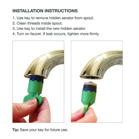Using Color Coded Faucet Aerator Removal Wrench Kit With Four Keys Gray Key Red Key For Hidden Aerators M24x1 M21.5x1