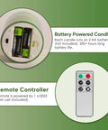 Green Glass Flameless Pillar Candles With Remote Control Realistic Flicker Battery Led Candles battery compartment and remote