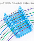 Hands Free Soldering Wire Holder Clamp Stand With Neo Magnets Base And Heat Resistant Silicone 9 Precision Slots For 30AWG To 12AWG Keeps Wires In Place For Quick And Precise Soldering showing various wires secured.