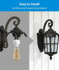 Outdoor lantern with Dusk To Dawn Light Socket With Sensor And Timer, No Fuss E26 Indoor Outdoor Conversion For Porch Garage.
