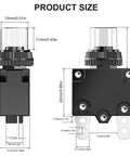 12 Amp Thermal Circuit Breaker With Push Button Reset Waterproof Button Cap Quick Connect Terminals 88 Series Built Tough For Automotive Marine And Industrial Power Systems 32VDC And 125 250 VAC, size diagram