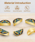 Two Pack Boho Floral Cabinet Handles With 3 Inch Center Holes Semicircle Drawer Pulls In Gold Finish Solid Zinc Alloy Hardware