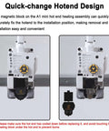 3 Pack Hotend Kit With 0.2mm 0.4mm 0.6mm Nozzles For 3D Printers, Replacement Print Head Compatible With Bambu Lab A1 And A1 Mini installed, showing quick-change design.