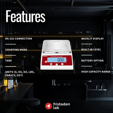 High Precision Digital Lab Scale 2000 g Capacity With 0.01 g Resolution And Calibration Certificate Included displayed in a lab setting