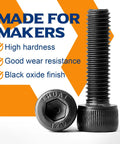 M8 Socket Head Cap Screws 70Mm 12.9 Grade Alloy Steel Full Thread Black Oxide Allen Drive Bolts With Hex Key shown from the side.