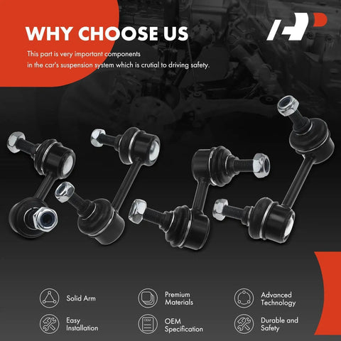 Honda CR V Sway Bar End Link Kit Set Of Four Front And Rear Stabilizer Links For 2002 2003 2004 2005 2006 Models Premium Replacement