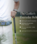 Man wearing Braided Golf Ratchet Belt For Men With Adjustable Stretch Fit Up To 50 Inch Waist Cool Grey 35mm Strap Woven Belt