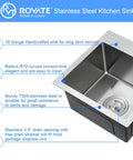 21.6 Inch Drop-In Topmount Kitchen Sink, Built Like A Beast From 304 Stainless Steel, Single Bowl Handmade Bar Style Overmount