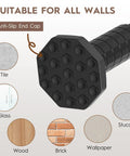 No Drill Tension Curtain Rod Set 51 To 168 Inches For Indoor Or Outdoor Use Extra Long Curtain Rod anti-slip end cap