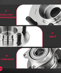 Close-up view of Rear Wheel Bearing And Hub Assembly 2 Pack For Mazda CX 9 2007 Through 2015 5 Lug Compatible Replacement Kit