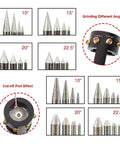Aluminum Tungsten Electrode Sharpener Grinder With Multi Angle Settings Delivers Precise Tungsten Tips For Stable Welds 10 15 20 22.5 Degree Angles, 2 Upgrade CNC Mandrels And 4 Copper Screw Holes Built For Pro Welds multi-angle grinding disc