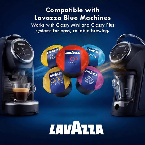 Five Flavor Premium Coffee Capsule Variety Pack For LB Espresso Machines Featuring Top Class Caffe Crema Decaf Dek Gran Espresso