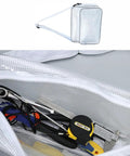 Inside view of 15 Point 7 Inch Transparent Anti Static Cleanroom Engineer Shoulder Bag With Adjustable Strap Durable Abrasion Resistant Pvc Tool Hauler.