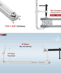 Light Duty F Clamp Set With 4In, 8In, 8In, And 12In Jaw Openings, Up To 580 Lbs Per Clamp, shown with 8" jaw and steel build.